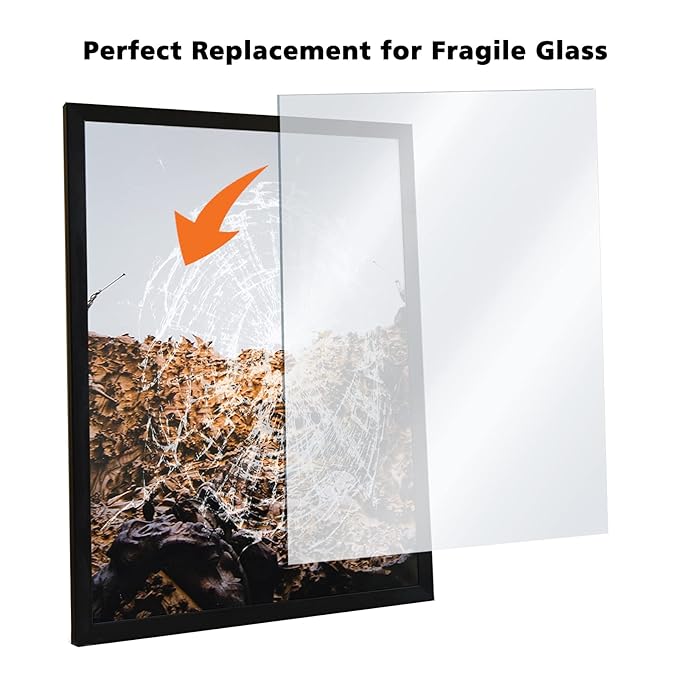 Egofine Plexiglass Sheets Acrylic Sheets 6 Pack of 11x14’’ 0.04 Thick Clear Plastic Cast Transparent Plexi Glass for Crafting Projects, Replacement Picture Frame Glass, DIY Display, Easy to Cut