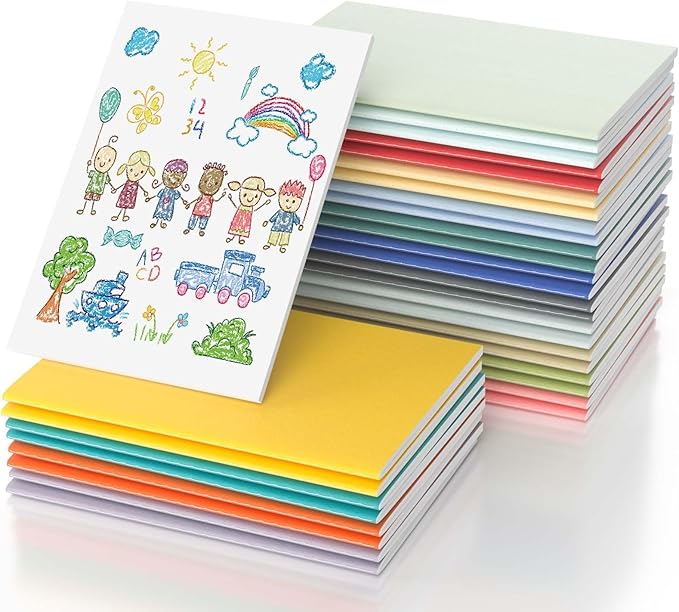 Oucaru Journaling Notebooks A5 Notebook college Blank Sketch Book 32 Pack Small Kraft Notebooks Bulk 8.3x5.5 Inches, 16 Colors Drawing Notebook Soft Cover Steno Pads School Supplies