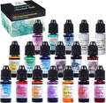 Alcohol Ink Set Epoxy Resin Dye- LET'S RESIN Vibrant Colors Alcohol Ink for Epoxy Resin, Concentrated Alcohol Based Resin Ink for Tumblers,Epoxy Resin Molds,Alcohol Inks Art (Each 0.35oz x 18 Bottle)