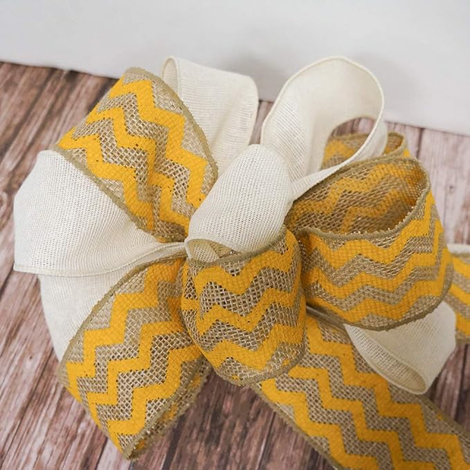 CT CRAFT LLC Ivory Canvas Wired Ribbon 2.5 Inch x 10 Yards for Christmas Home Decor Tree Topper Bow Gift Wrapping DIY Crafts Wreath Garland Easter Holiday