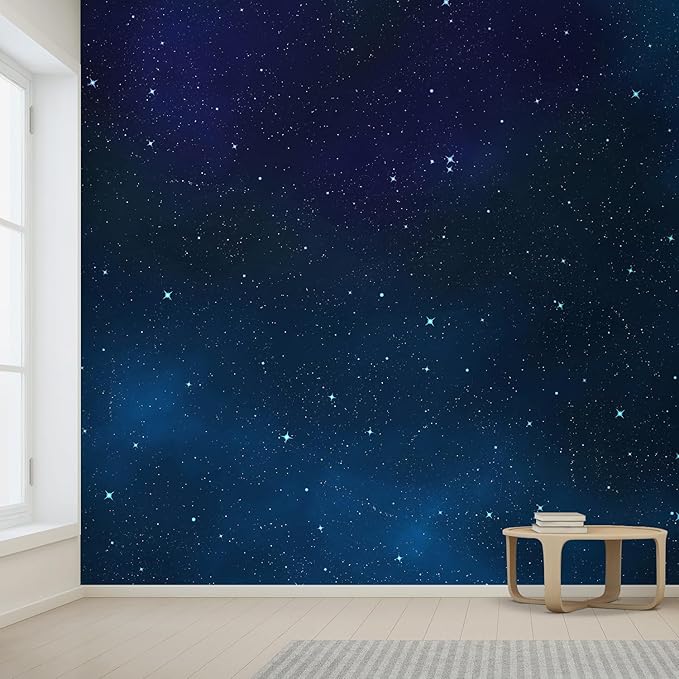wall26 Large Wall Mural Beautiful Scenery of The Starry Night Self-Adhesive Vinyl Wallpaper Removable Wall Sticker - 96x120 inches