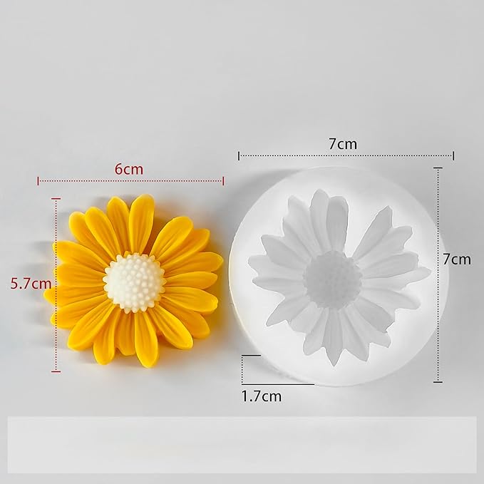 2 Pack Daisy Flower Mold - 2 Style - Resin Casting Silicone Molds for Home Decor & Candle Making Wave Spiral Mold