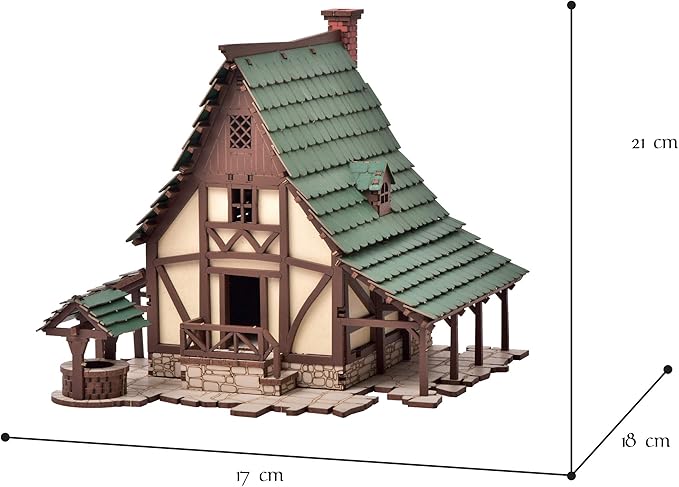 Green Gables P - 3D Wooden Puzzle - DIY 28mm Scale Model Building Kit for Adults - Creative Gift - Tabletop Miniature Terrain Kit - Realistic (Green Gables 14/4.8)