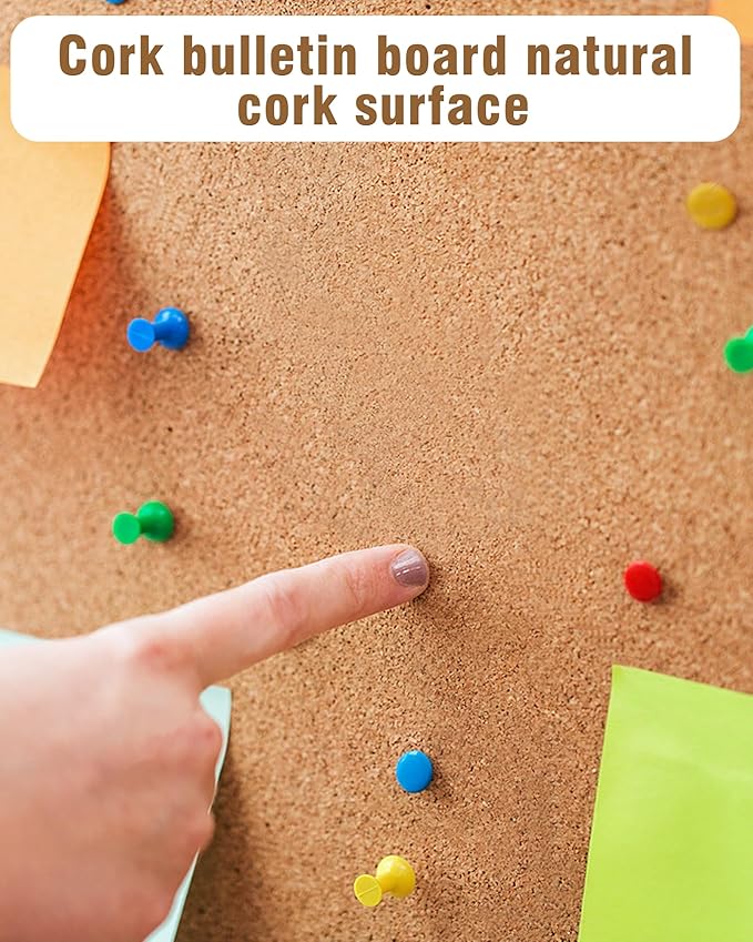26"x20" Enclosed Bulletin Board, Lockable Weather-Resistant Aluminum Cork Noticeboard for School & Office, Black Frame w/Cork