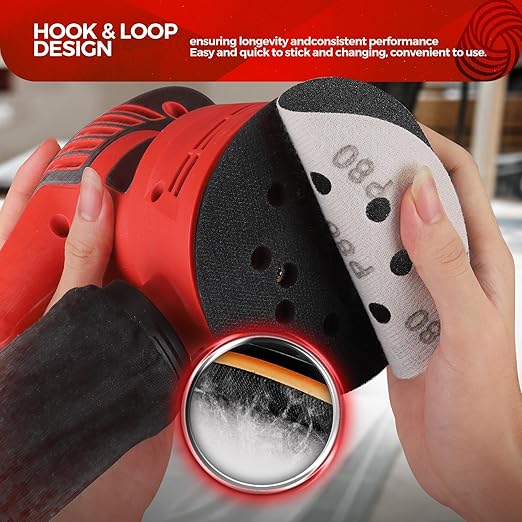 100PCS 5 inch Silicon Carbide Sanding Discs 120 Grit, Wet Dry Orbital 5 Sander Hook and Loop Sandpaper Disc, Best for Metal,Automotive,Wood Polishing