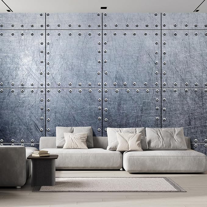 wall26 Wall Sticker/Wall Mural Metal Background, Not Peel and Stick, Non-Woven Wallpaper Decorative for Bedroom, Living Room, Office - 132x168 inches
