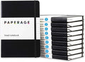 PAPERAGE Lined Journal Notebook, 10 Pack, (Black), 160 Pages, Medium 5.6 in x 8 in - 100 GSM Thick Paper – Hardcover Journaling Notebook for Work, School & Note Taking