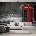 wall26 Wall Sticker/Wall Mural British Phone Booth in London, Not Peel and Stick, Non-Woven Wallpaper Decorative for Bedroom, Living Room, Office - 120x144 inches