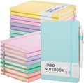 Aodaer 30 Set Lined Notebook Journals with Pens A5 Notebooks 100 GSM College Ruled Hardcover Notebook PU Leather Notepad with Pen Holder for Office School, 5.7 x 8.3 Inches, Light Multicolor