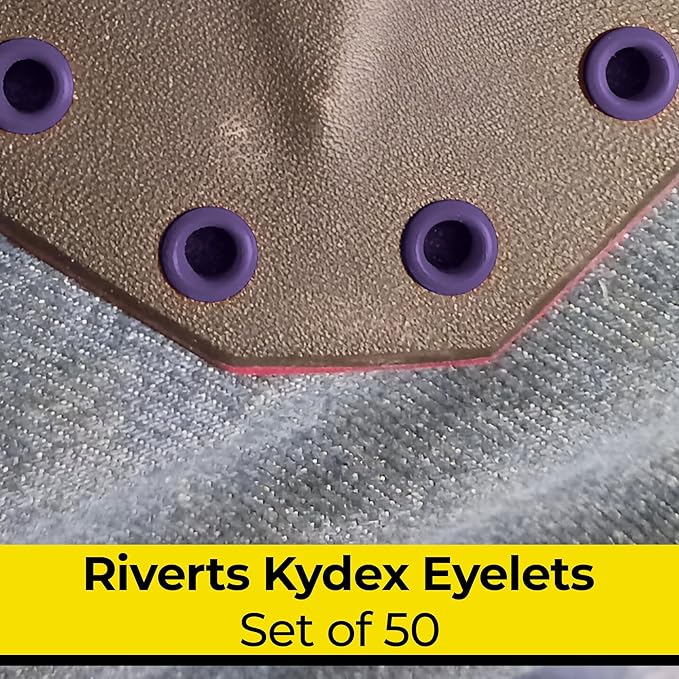 Kydex Rivets Eyelets, 8-8 1/4" Multicolored Grommet Eyelets for Tactical Holster Making, Knife Sheath Crafting, Fasteners for Custom DIY Kydex Projects (Set of 50)