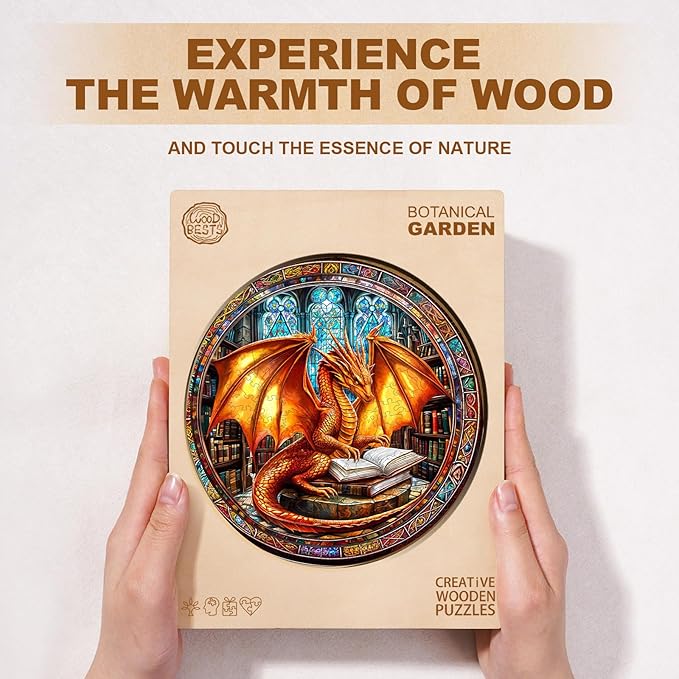 Wooden Puzzles for Adults, Dragon Wooden Puzzle,Magic Wooden Jigsaw Puzzles, Gifts for Family or Friends for Any Holiday.(8.5 * 8.5 in 100pcs)