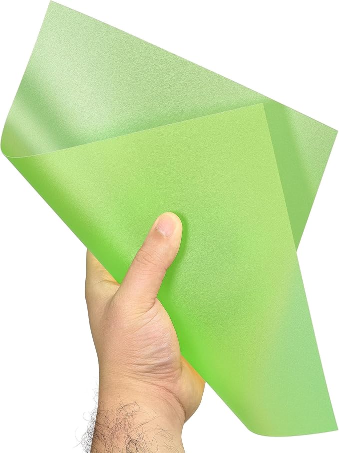 uxcell 4Pcs A4 Gel Light Lighting Filter Overlay Transparent Color Correction Plastic Vinyl PVC Sheets Photography Television Matte Green,0.5mm