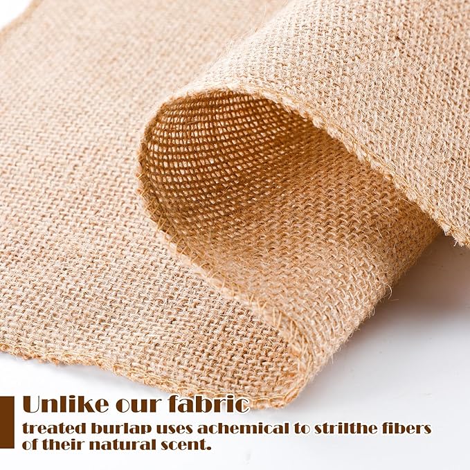 Preboun 5 Pcs Burlap Squares Multipurpose Natural Burlap Placemats Bulk for Farmhouse Home Party Wedding Table Cover Centerpieces Craft Supplies(13 Inch)