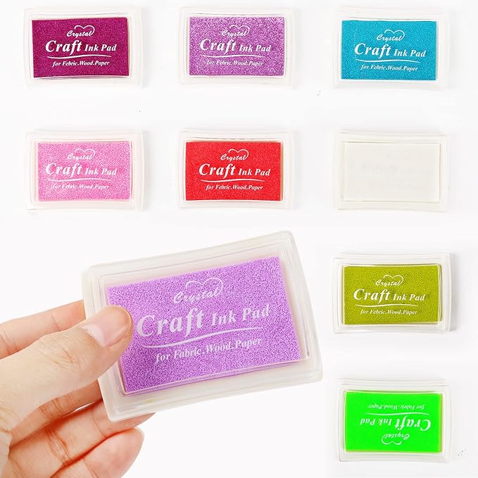 Ink Pads, Stamp Pads for Rubber Stamps, 15 Solid Colors Available for Craft Scrapbooking Fingerpaint on Paper Wood Fabric