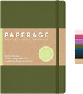 PAPERAGE Recycled Blank Journal Notebook, (Olive), 160 Pages, Medium 5.6 in x 8 in - 100 GSM Thick Paper – Hardcover Journaling Notebook for Work, School, Note Taking or Sketching