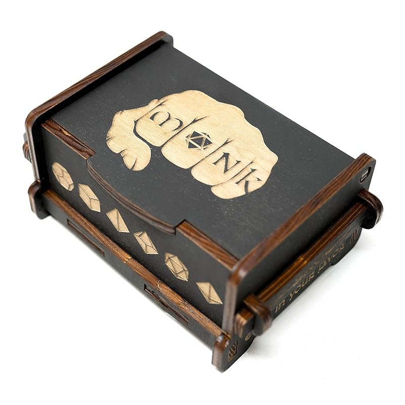 Dice Box - BLACK - 6x4x3 Also holds jewelry and great for desks and desk top items (Monk)
