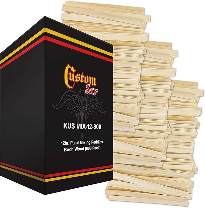 Custom Shop Craft and Paint Sticks - (Pack of 900 Sticks) 12" Inch Premium Grade Wood Stirrers/Paddles - Use for Wood Crafts -to Mix Epoxy Resin or Paint -Garden Sign Posts