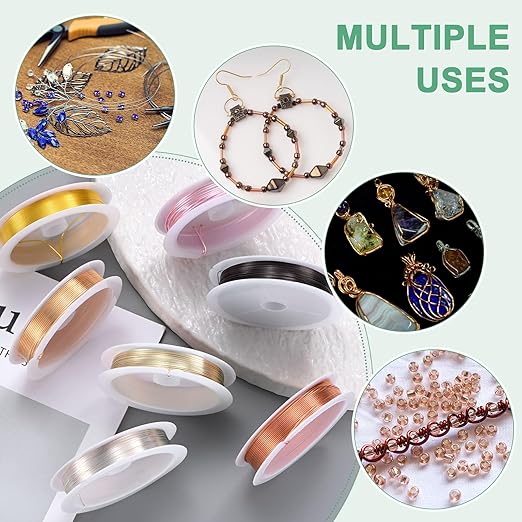 0.3 mm/28 Gauge Copper Wire for Jewelry Making, 49.2FT Copper Beading Craft Wire for Jewelry/Weaving/DIY Crafting/Planting, Color-Retaining [15M, Light Golden]