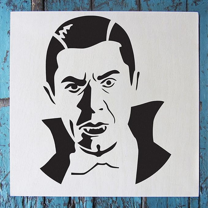 Halloween Monsters 5 Pack Stencil Set, Pumpkin Stencils, Halloween Motifs, Includes Dracula, Frankenstein, Bride, Werewolf, Mummy, Each Measure 5.75 x 6