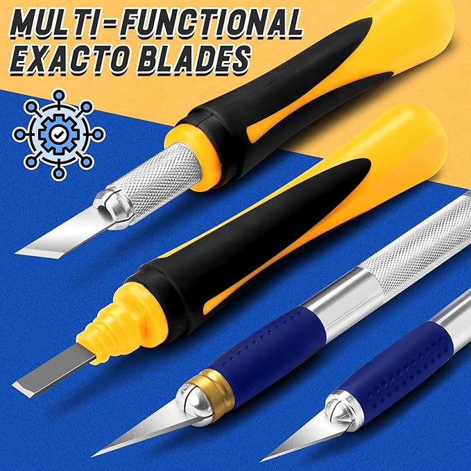 DIYSELF Exacto Knife, 22 Pack Exacto Knife Set with Exacto Blades, Craft Knife for Art, Stencil, Scrapbooking, and Modeling, Hobby Knife, Precision, Art Knives Kit, Pumpkin Carving Tools