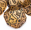 Metal DND Sci-fi Dice Set 7PCS Stripe Polyhedral Dice for Dungeons Dragons RPG Role Playing Game, Glitter D and D Dice with Gift Box D6 D8 D10 D12 D20 (Antique Gold)