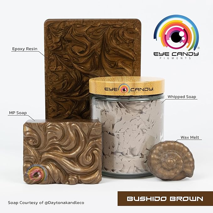 Eye Candy Pigments Premium Brown Mica Powder - Bushido Brown (25gr) - for Epoxy, Resin, Soap, Paint, Woodworking, Acrylic Pouring, Bath Bombs, Fishing Lures - DIY Arts and Crafts Additive