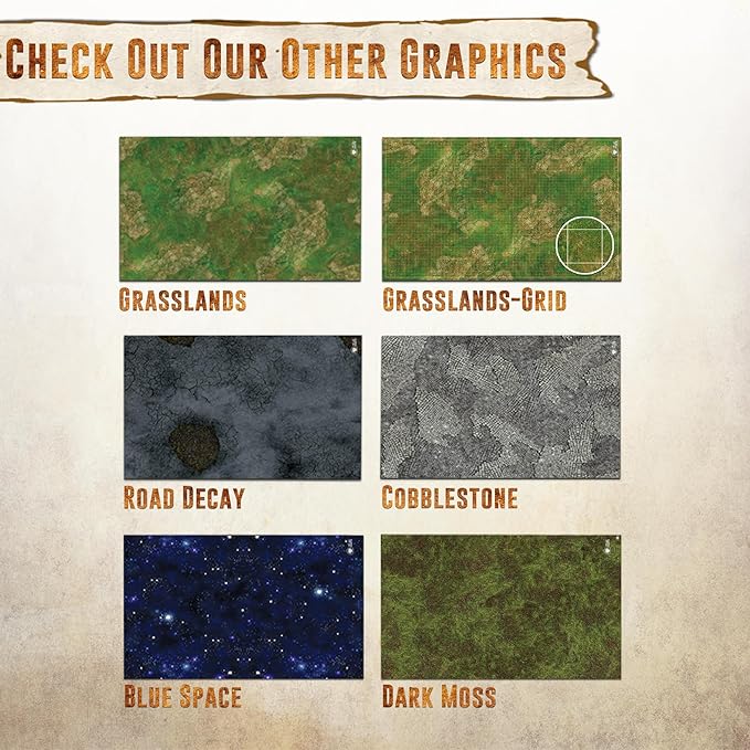 Battle Game Mat for DND - [48" x 72"] Wargaming Tabletop Map - Gaming Board for Warhammer 40k, Dungeons and Dragons, Wargame RPG - Vinyl Gaming Grass Terrain