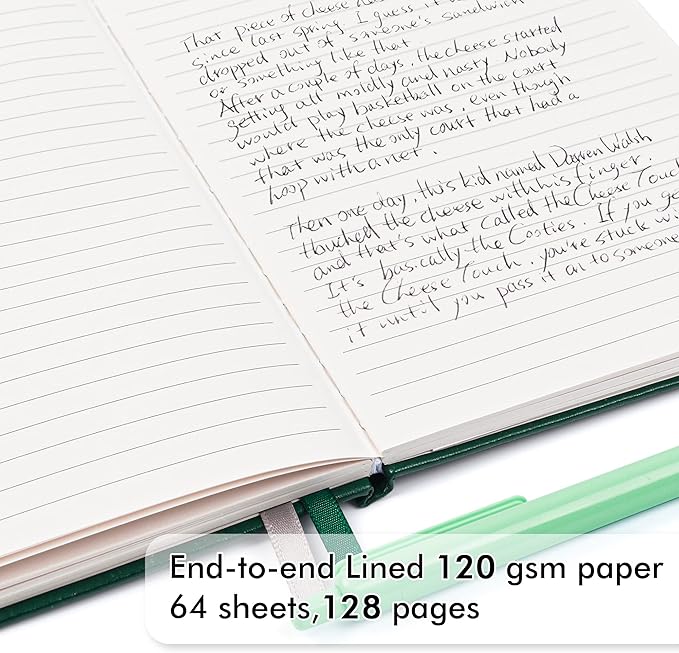 feela 24 Pack Journal Notebook for Work, Business Notebook Bulk Hardcover Lined Writing Journal with Pen Holder for Men Women Note Taking, with 24 Black Pens, 120 GSM, 5.1”x8.3”, A5, Dark Green