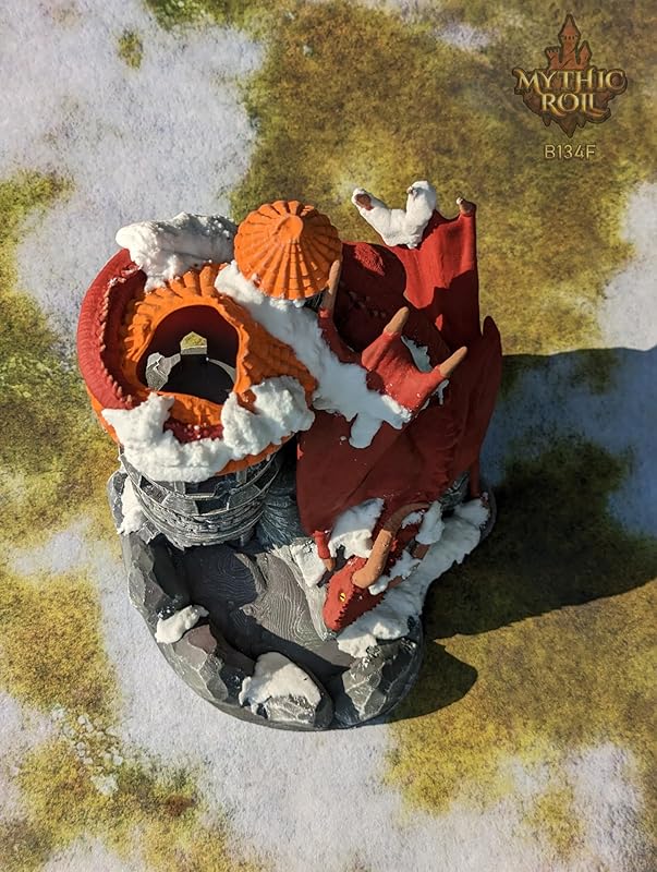 Dragon 3D Printed Dice Tower - Mythic Roll Collection - Unchained Games - Ascend to New Heights with your Rolls! (25.) Silk-Ice)