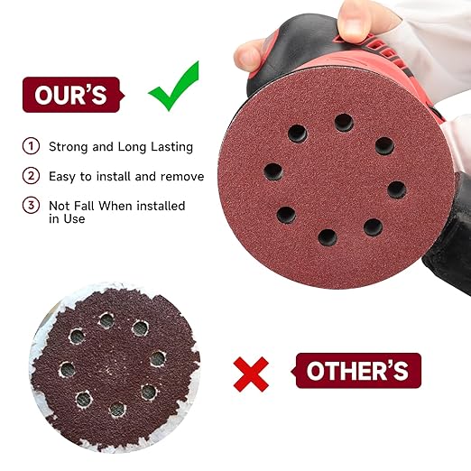 100 PCS 5 Inch Sanding Discs 2000 Grit, Round Hook and Loop Sandpaper for Random Orbital Sander