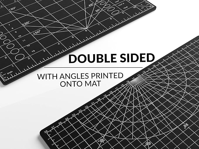 XNM Premium Self Healing Cutting Mat - 8 Inches by 11 inches - A4, 3 Layer Quality PVC Construction - Dual Sided, Imperial and Metric Grid Lines - Perfect for Cutting, Sewing, and Crafts