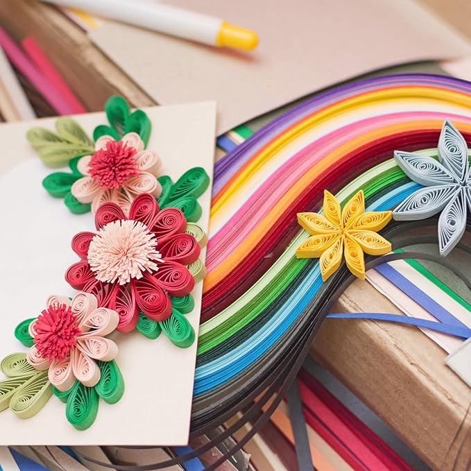 PATIKIL Quilling Strips Paper 600pcs 5mm 39cm Origami Paper Quilling Kits for Art DIY Hand Craft Christmas, Beige