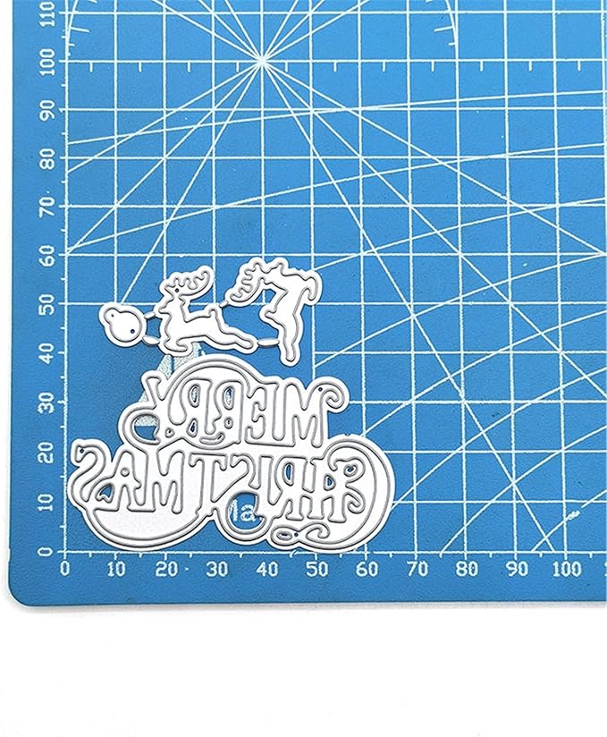 Metal Cutting Dies DIY Merry Christams Embossing Stencil Template Scrapbooking Card Making Mold Photo Album Arts Crafts Tools (Merrry Christmas-6.6x6.3cm)