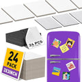 ESRICH 24 Pack 3x3IN Mini Magnetic Canvas Panels, Small Canvases for Painting for Oil, Watercolor, Acrylic Painting & DIY Crafts with 24PCS 3x3IN Square Flat Canvas Boards, 24PCS Soft Magnets
