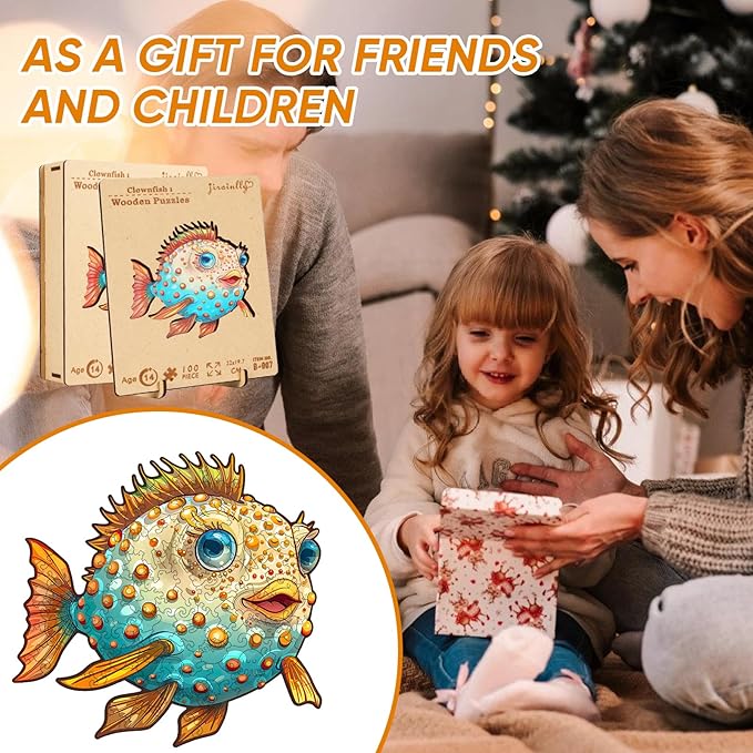 Wooden Puzzles for Kids, 100 Pieces Ocean Wooden Jigsaw Puzzles Kids Ages 8-10-14, Wooden Puzzle for Toddler Children Learning Educational Puzzles Toy Gifts for Friends Family