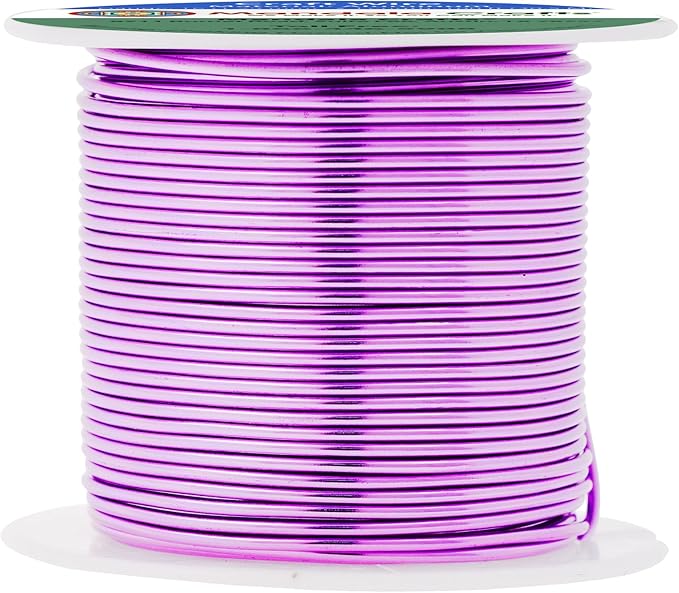 Mandala Crafts 16 Gauge Anodized Aluminum Craft Wire for Jewelry Making - 100 FT Colored Flexible Violet Wire - Bendable for Bonsai Armature Crafting Sculpting