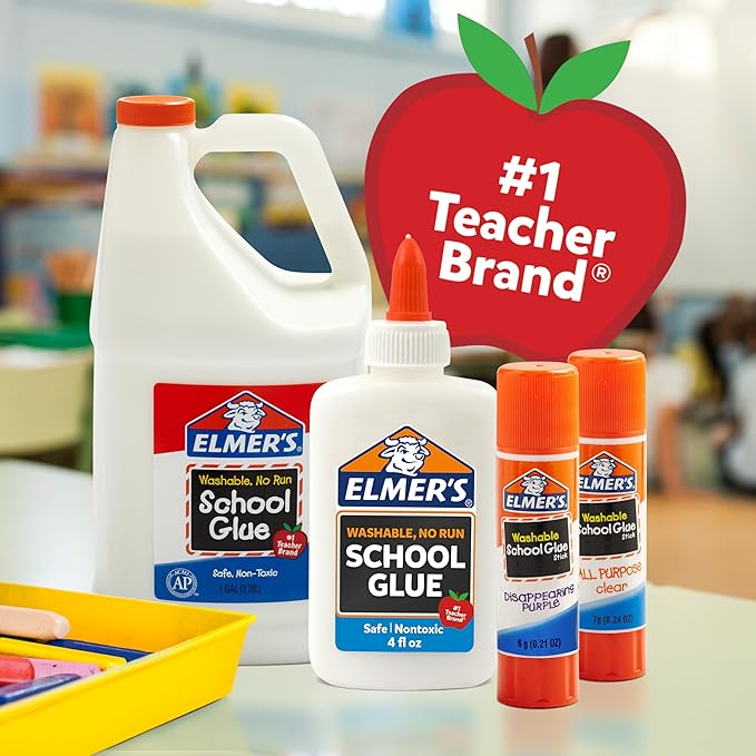Elmers Clear Liquid School Slime & Craft Glue Premium 1 GlueGallon for School Supplies & Slime Supplies Washable, #1 Teacher Brand