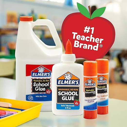 Elmer's Liquid School Glue Washable 1 Gallon 2 Count - Great for Making Slime, #1 Teacher Brand