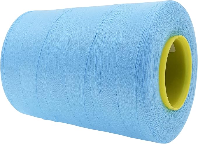 Mandala Crafts 4 Pack of Serger Threads Cones Spools - 40S/2 24000 Yards Polyester Light Blue Threads for Sergers Machine and Overlock Quilting Sewing Machine
