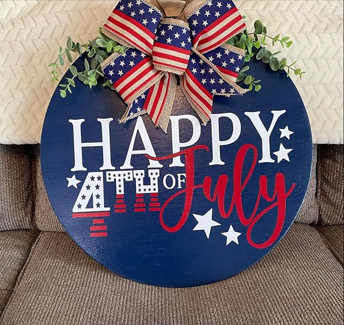 Patriotic Welcome Stencils 4th of July Stencil Independence Day Stencils for Painting on Wood Door Hanger Porch Sign Decor