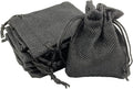 Palmhomee Pack of 25 Burlap Gift Bags with Drawstring Linen Jewelry Pouches Wedding Hessian Jute Bags for Birthday and Treat Pouches Party Wedding Favors Gift (3.6x4.8 Inch, Black)