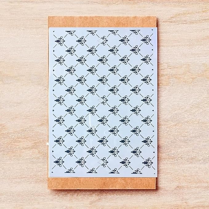 TIAMECH A4 Reusable Small Symbol Lines Stencil for Painting - Grid Texture Layering Template, DIY Wall Art, Wood Furniture, Scrapbook & Crafts (8.3x11.7inch)