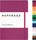 PAPERAGE Lined Journal Notebook, (Raspberry), 160 Pages, Medium 5.6 in x 8 in - 100 GSM Thick Paper – Hardcover Journaling Notebook for Work, School & Note Taking