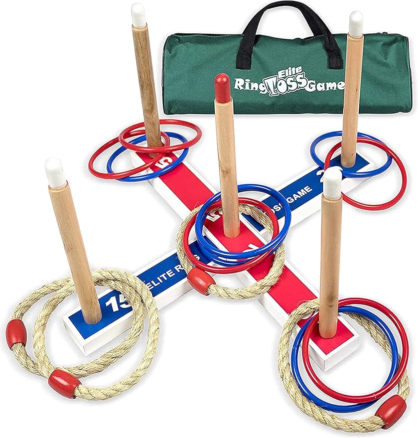 Elite Sportz Ring Toss Games for Kids - Outdoor Yard Game for Adults & Family - Backyard Toys, Outdoor Game, Backyard Games, Lawn Games for Kids Ages 4-8