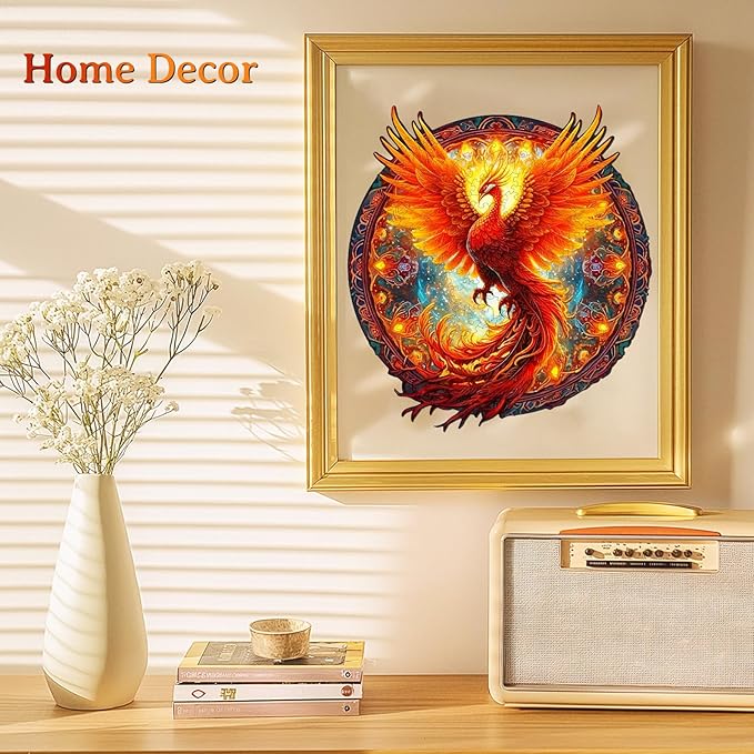 KAAYEE Wooden Jigsaw Puzzles-Wooden Puzzle Adult Unique Shape Advanced Phoenix Wooden Jigsaw Puzzle for Adult, Family Puzzles 21.6 * 20in 680pcs
