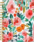 iampanda Spiral Journal Notebook,Cute Strong Twin-Wire Binding with Premium Paper for Girl Women,60 Sheets A5 College Ruled Notebook/Journal,Perfect for School Office Home Gifts,Watercolor Rose Floral