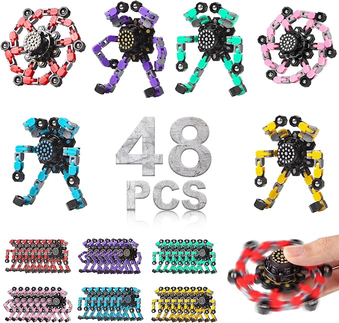Transformable Fidget Spinners for Kids and Adults Stress Relief Sensory Toys for Boys and Girls Fingertip Gyros for Kids Classroom Birthday Party Favors