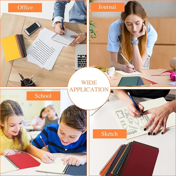 Yahenda 18 Pcs Spiral Notebook Bulk A5 Journal Lined 8.3'' x 5.5'' Writing Composition Paper Small Notepad Subject Notebook for Students Office Business Back to School Supplies (Multi Color)