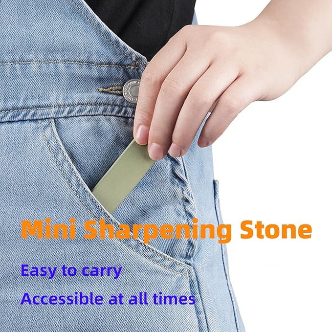 Small Travel-Portable Diamond Resin Sharpening Stone - 6000 Grit Whetstone Knife Sharpener