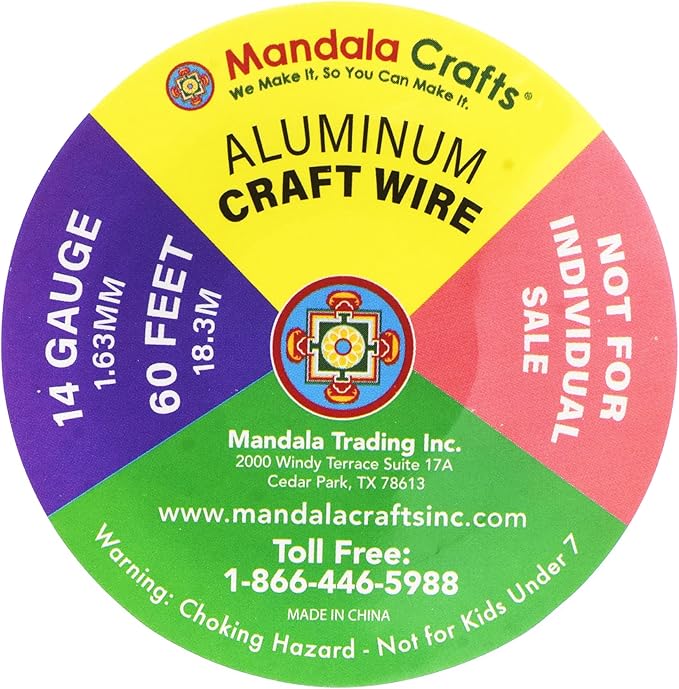 Mandala Crafts 14 Gauge Anodized Aluminum Craft Wire for Jewelry Making - 240 FT Colored Flexible Pastel Wire - Bendable for Bonsai Armature Crafting Sculpting